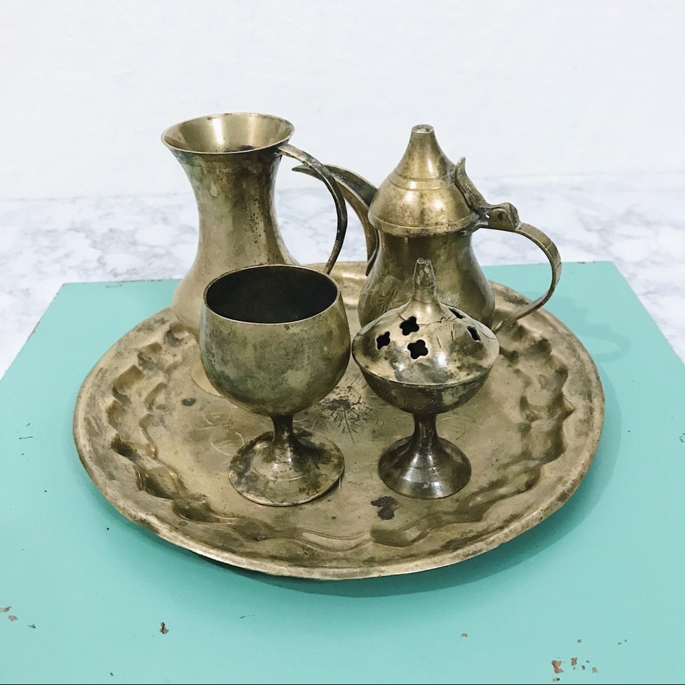 Vintage Solid Brass Set Made in India